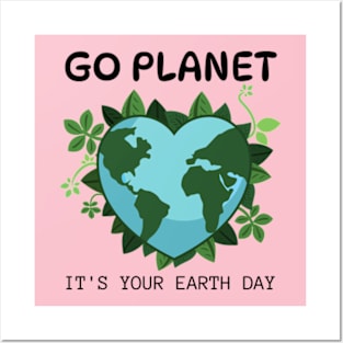 GO PLANET IT'S YOUR EARTH DAY 2024  gift april 22 Rainbow Posters and Art